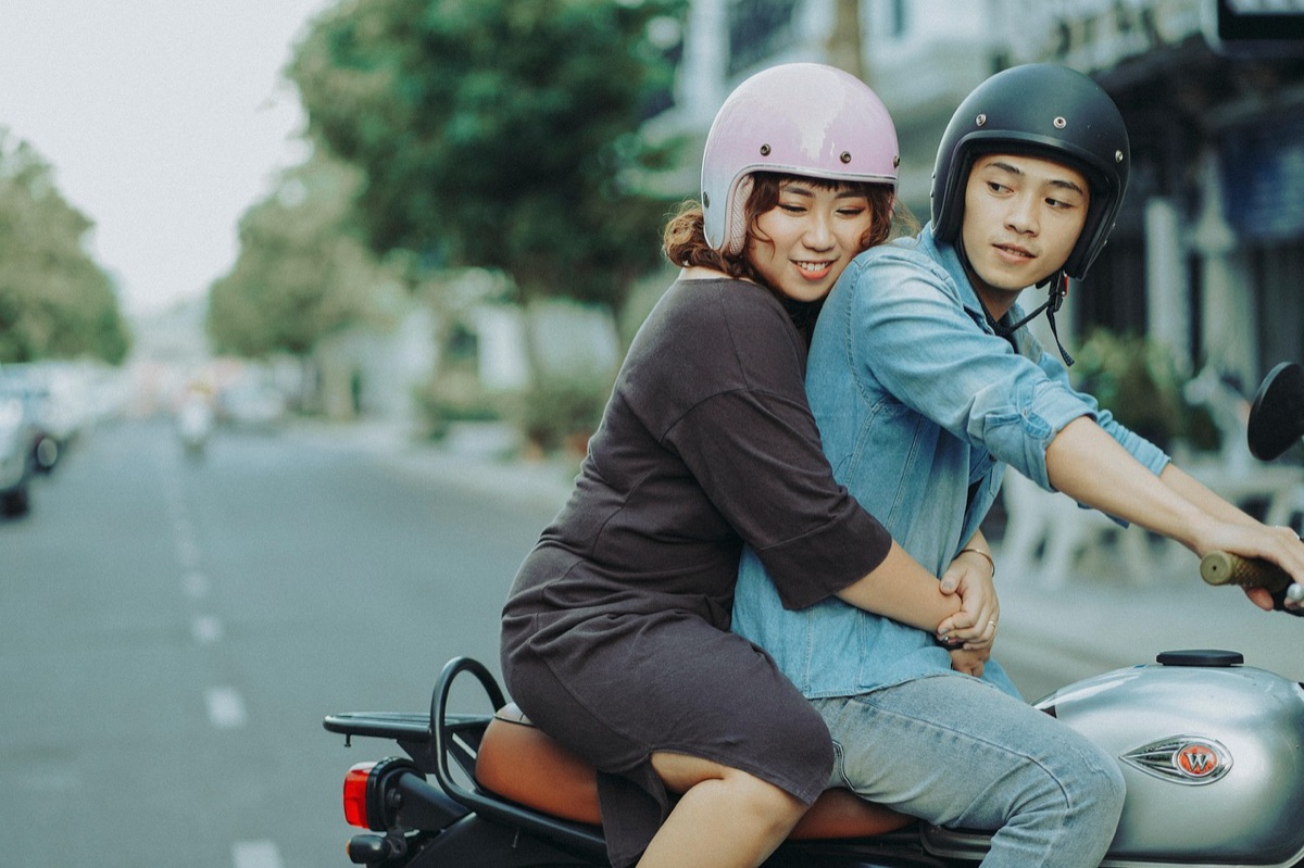Young Vietnamese couple in casual clothes