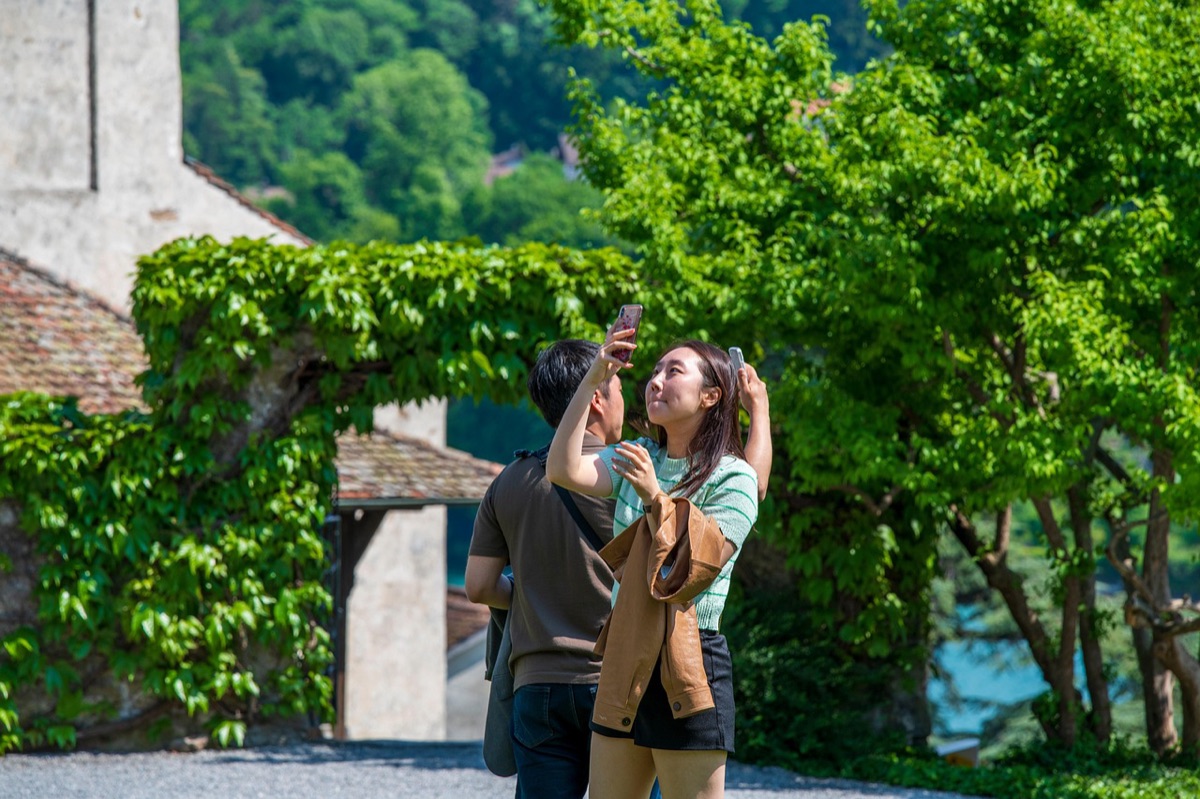 vietnam tourist with smartphone