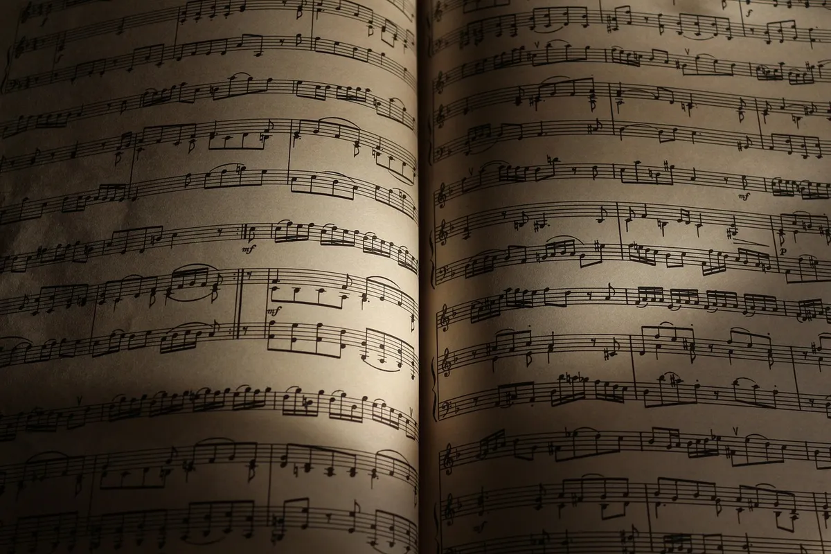 notes, sheet music, music book, book, music, art, paper, old, grunge, style, shadow, partial shade, glimpses, close up, sheet music, sheet music, sheet music, m